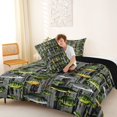 thumbnail image 4 of Castle Fairy Distressed Wood Fish Tile King Size Comforter Sets 3pcs,Mixed Bass Gray Timber Seamless Print Comforters King Size,Ash Charcoal,Black Reversible,1 Comforter and 2 Pillowcases, 4 of 6