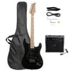 UBesGoo Beginners 39" Stylish Electric Guitar with Amplifier, Guitar Bag, Black