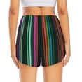 thumbnail image 2 of Lsque Colorful Stripes Printed Women's Running Shorts with Liner Pockets,Elastic Quick Dry Workout Athletic Gym Yoga Shorts,Womens High Waist Shorts-X-Large, 2 of 9