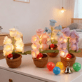 thumbnail image 2 of Lily of The Valley Lamp, Charming Battery-Powered Crochet Flower Pot Light, Handmade Artificial Plant Decor, Adds Whimsical Touch to Living Space,Present for Crochet Lovers and Collectors, 2 of 11