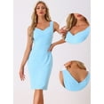 thumbnail image 2 of DARING DIVA Women's Sweetheart Neck Sleeveless Bodycon Pencil Dress M Blue, 2 of 6