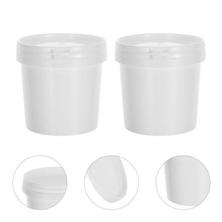 GOOHOCHY  4 Pcs Outdoor Camping Bucket Paint Storage Containers White