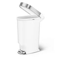 thumbnail image 5 of simplehuman 40 Liter / 10.6 Gallon Slim Kitchen Step Trash Can with Liner Rim, White Plastic, 5 of 5