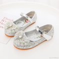 thumbnail image 1 of Disney-zapatos de fondo suave de dibujos animados para niña, zapatillas de princesa de Elsa, zapatos de cristal congelado, zapatos planos de cuero para niña con flores, 1 of 4