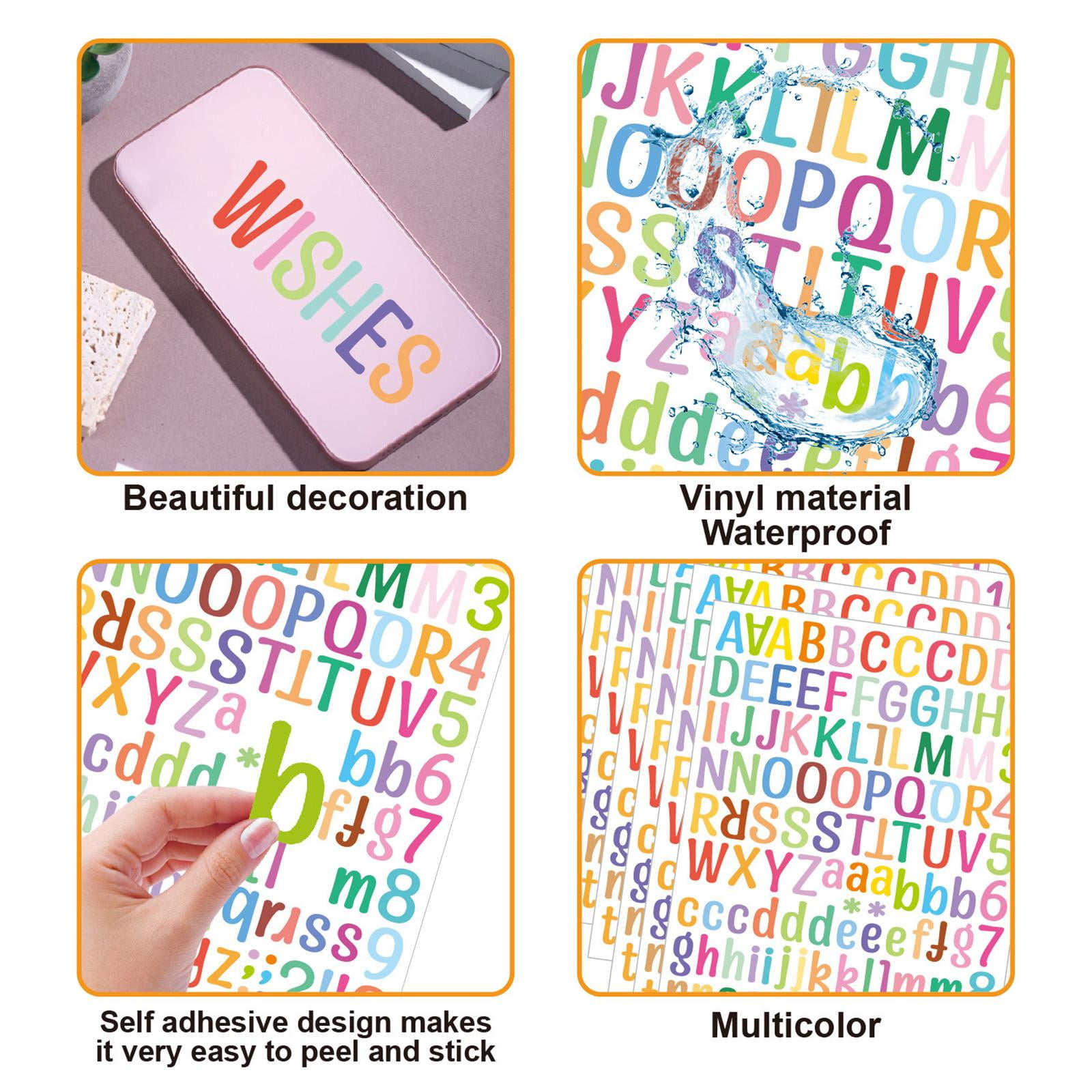 English Letters Numbers Brozing Sticker Diy Waterproof Self - Temu