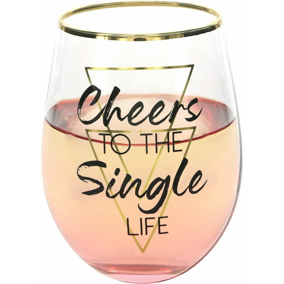 Single Life - 18 oz Stemless Wine Glass