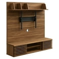 thumbnail image 1 of Media TV Stand Console Table, Wood, Brown Walnut, Modern Contemporary Urban Design, Living Lounge Room Hotel Lobby Hospitality, 1 of 10