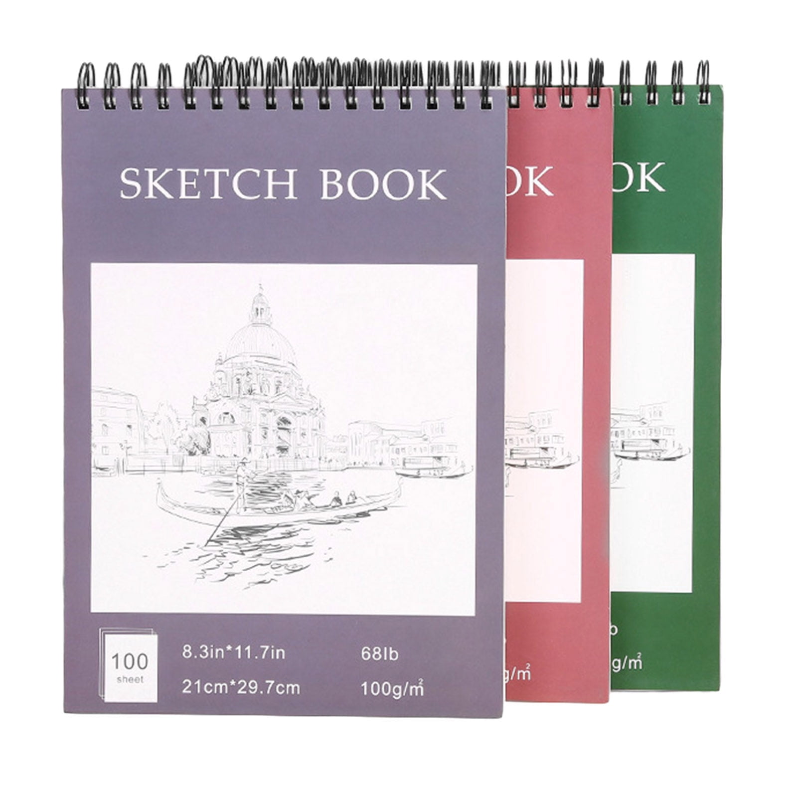 Homerr Acid-free Paper Sketchbook Spiral Bound Sketchbook A4 Hardcover Sketch Book - Spiral Bound, 100 Sheets, Acid-Free for Art Students