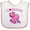 White and Pink, variant on Inktastic I Love Hippos with Pink Hippo and Flowers Boys or Girls Baby Bib