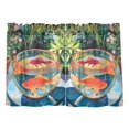 thumbnail image 7 of Yayeee Kitchen Curtains Tier Pair Light Filtering 27"x36" Rod Pocket Short Cafe Window Panel, Art Goldfish Bowl, 7 of 7