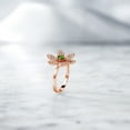 thumbnail image 5 of Gem Stone King 1.23 Ct Round Green Tourmaline Keren Hanan ART 18K Rose Gold Plated Silver Ring (Size 6), 5 of 5