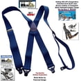 thumbnail image 3 of Dark Blue Holdup Brand Snow Ski X-back Suspenders with USA Patented black Gripper Clasps, 3 of 4
