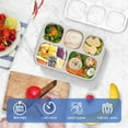thumbnail image 3 of Zhaofu Bento Lunch Boxes, 4 Pack Bento Box, Reusable Lunch Box with 5 Compartments Meal Prep Containers, Snack Containers with Utensils & Transparent Lids, Microwave Dishwasher Safe, 3 of 7