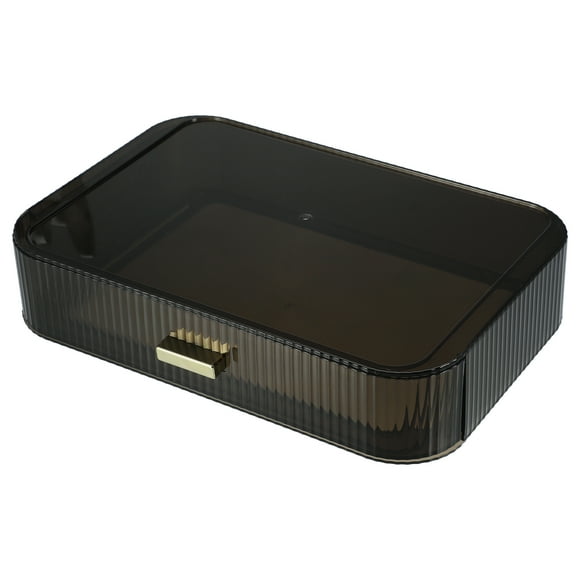 Cajones organizadores de maquillaje apilables, cajones organizadores de cosméticos translúcidos, cajones organizadores de maquillaje para almacenamiento de tocador de baño, cajón de maquillaje para encimeras de tocador, gris Unique Bargains vitrinas cosméticas
