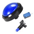 thumbnail image 3 of Botón de empuje para juegos redondo de 98mm, interruptor iluminado LED de 12V con microswitch para arcade, azul, 1 pieza, 3 of 5