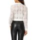 thumbnail image 3 of Chaqueta bomber corta con cremallera de encaje de ganchillo transparente de manga larga para mujer INSPIRE CHIC XL blanca, 3 of 7
