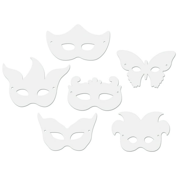 Masques en Papier Mardi Gras 24 Paquets de Formes Assorties 4651