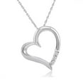 thumbnail image 1 of Three Stone Diamond Heart Necklace in Sterling Silver, 1 of 1