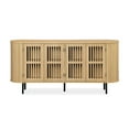 thumbnail image 6 of FITUEYES 64" Fluted Sideboard Buffet Cabinet with 4 Doors, Curved Design Wooden Storage Cabinet for Dining Room, Living Room & Kitchen, Oak, 6 of 6