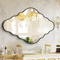 thumbnail image 3 of Irregular Wall Mirror, Abstract Wavy Decorative Mirror for Bathroom Aviation Aluminum Frame, 40"x24" Single Black, 3 of 8