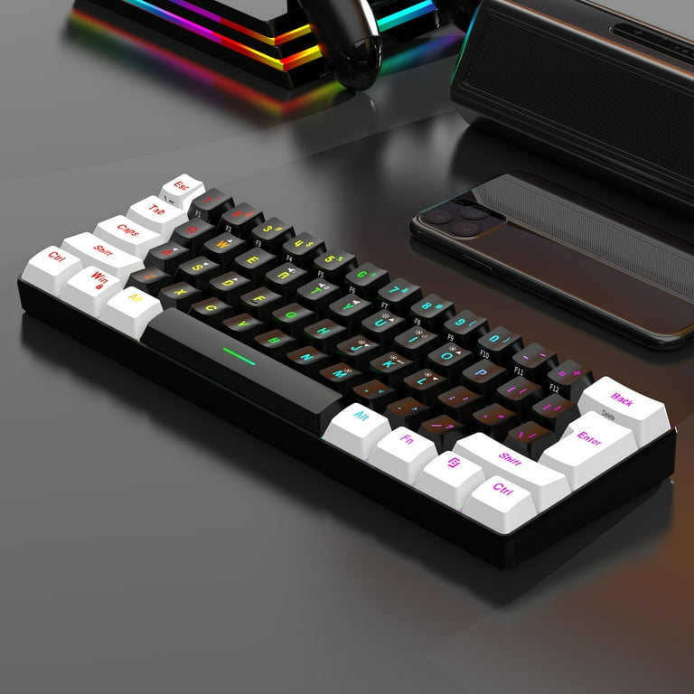 7KEYS 60% Wired RGB Gaming Keyboard, Mechanical Feel, 61-Key 7KEYS 60% Wired RGB Gaming Keyboard, Mechanical Feel, 61-Key