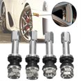 thumbnail image 1 of Car Tire Valve 4Pcs TR48E Bolt-in Car Tubeless Wheel Tire Valve Stem Dust Cap Cover Vehicle Stainless Steel Metal Straight Mouth, 1 of 5