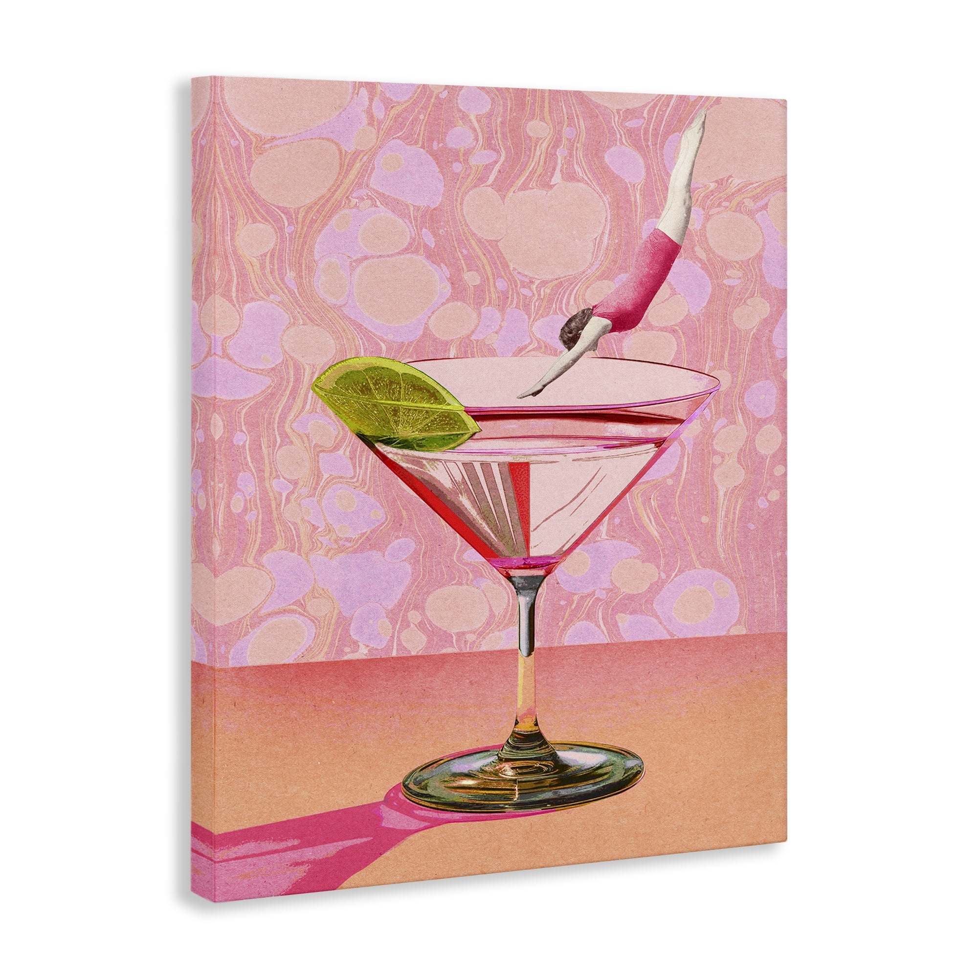 Stupell Industries Diver in Cocktail Food & Beverage Painting Wrapped Canvas Art Print Wall Art, 16 x 20
