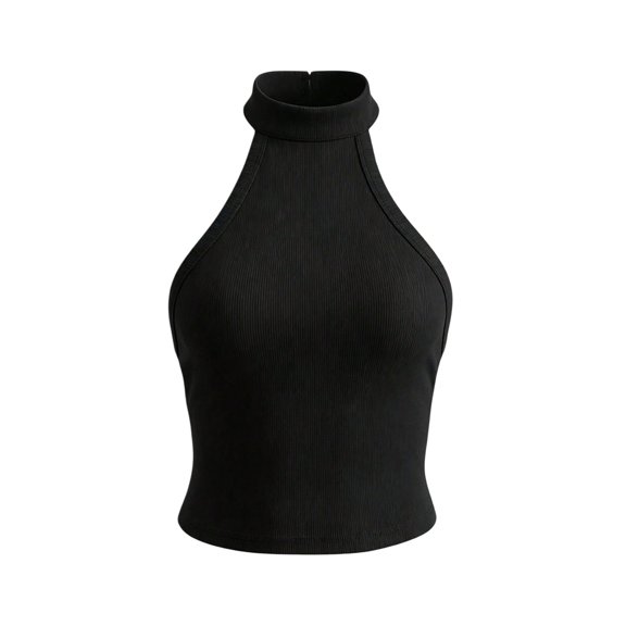 Gsakboxl Summer Tops Women Y2K Style Backless Slim Fit Spaghetti Strap Tank Top Versatile Sleeveless Camisole Soft Stretch Basic Daily Fashion Layering Vest Black L