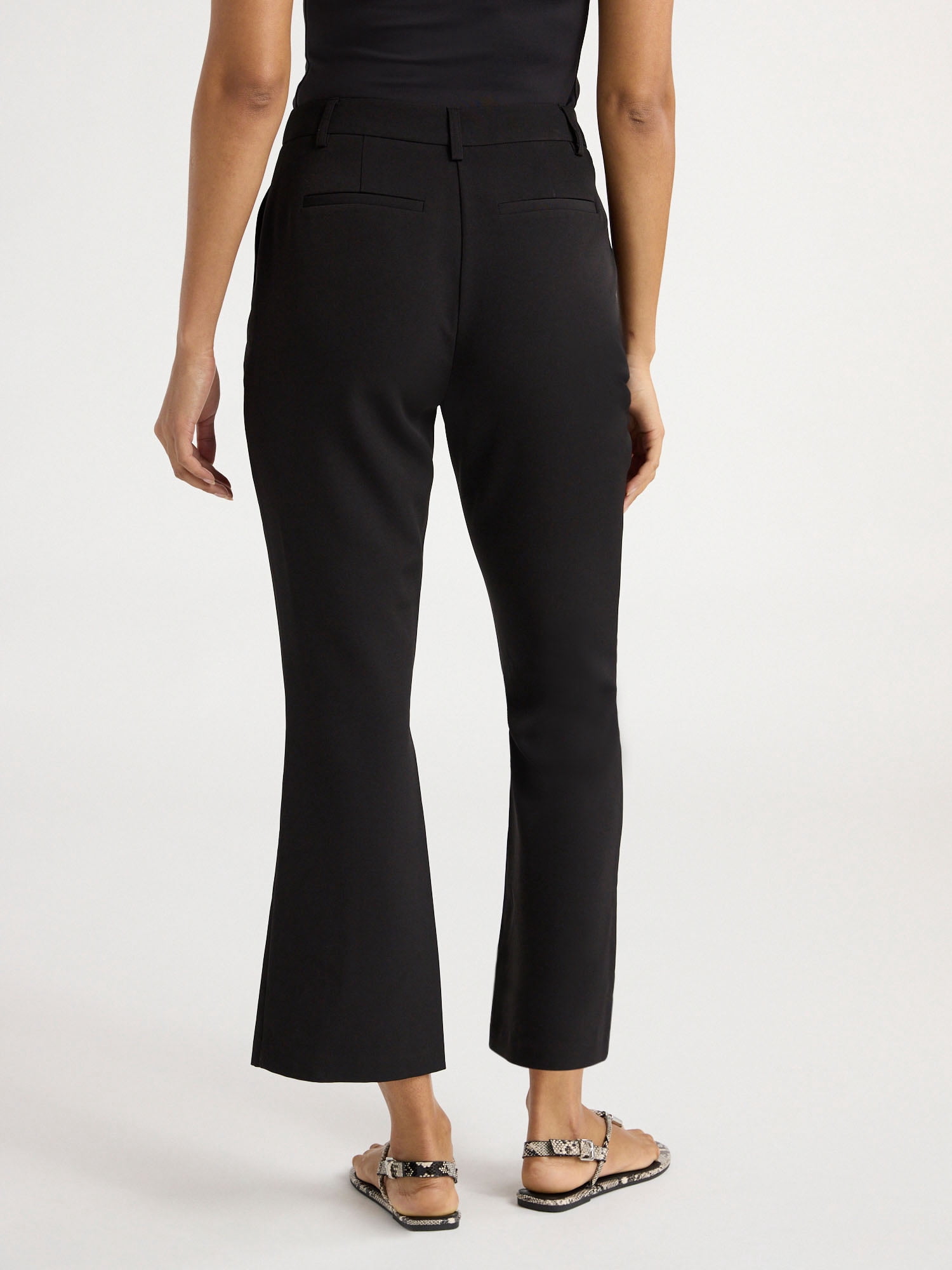 Scoop Women's Ultimate Cropped High Waisted Flare Trouser Suit Pants, 26’’ Inseam, Sizes 0-18