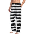 thumbnail image 2 of Easygdp Black And White Stripes Men's Pajama Pant, Sleep Elastic Waistband Lounge Pants - XX-Large, 2 of 9