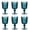 Light Teal Green, variant on KINGSTONE Drinkware Set,6-Piece Vintage Embossed Stemmed Glass Goblets,9.47oz