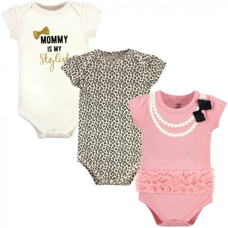 UPC: 0660168775082 | Little Treasure Baby Girl Cotton Bodysuits 3pk  Stylist  0-3 Months