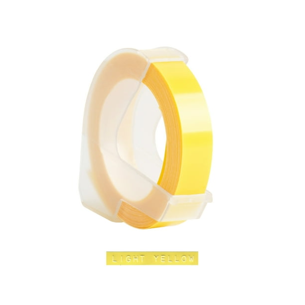 3D Embossing Label Tape Refill for DYMO 12965 1610 Label Maker with 3/8 Inch * 9.8 feet, 1 Roll Light Yellow