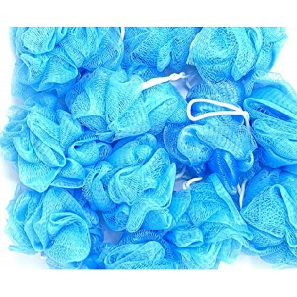 loofah lord 12 small blue bath or shower sponge loofahs pouf mesh