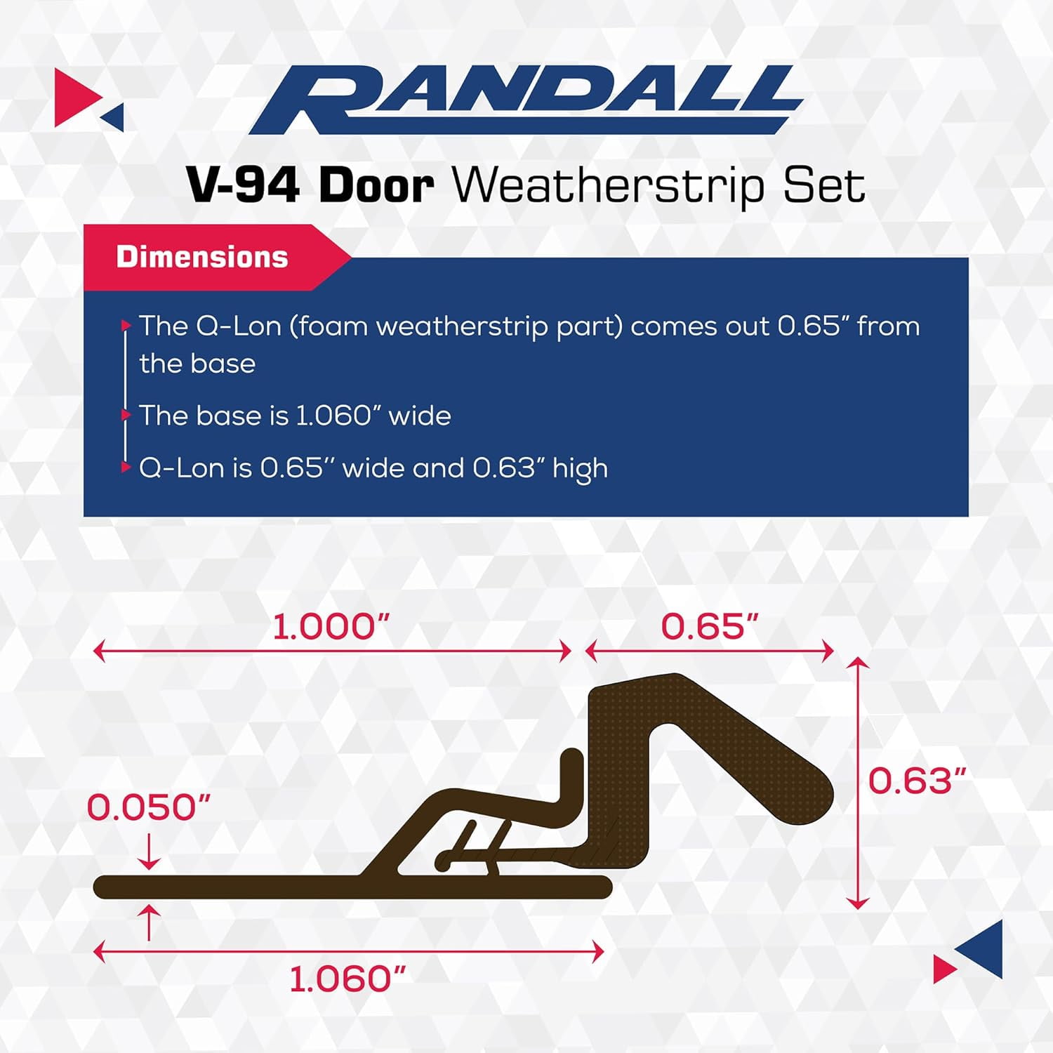 Aluminum and Q-LON Weatherstrip Door Stop Set 2-84" Pieces and 1-36" Piece (Brown)