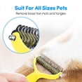 thumbnail image 7 of Pet Grooming Brush, Double Sided Shedding and Dematting Undercoat Rake Comb for Dogs & Cats and Dematting Tool for Grooming, 7 of 7