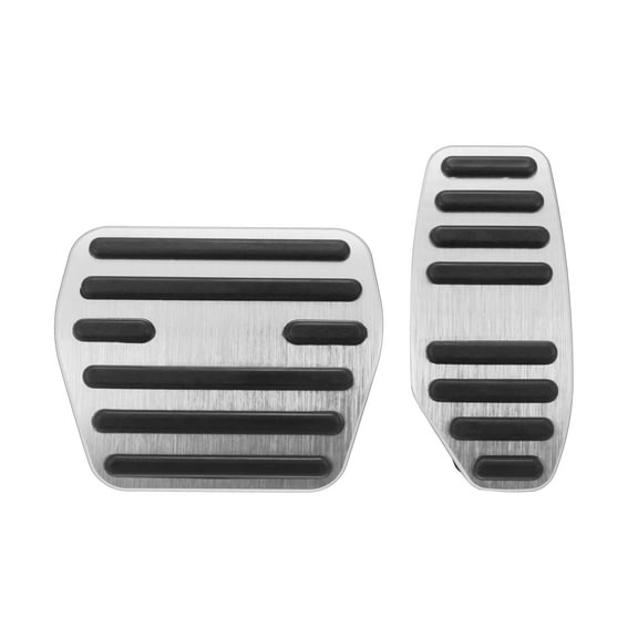 1 Set Anti Slip Brake and Gas Accelerator Pedal Covers Foot Pedal Pads for Nissan Kicks X-Trail Silver Tone