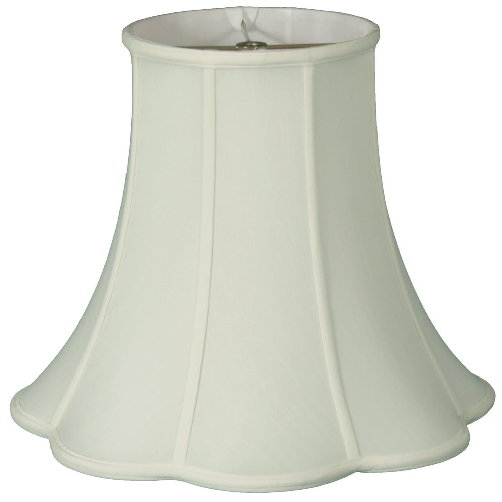 Royal Designs 12" Bottom Scalloped Bell Lamp Shade in White, 6 x 12 x