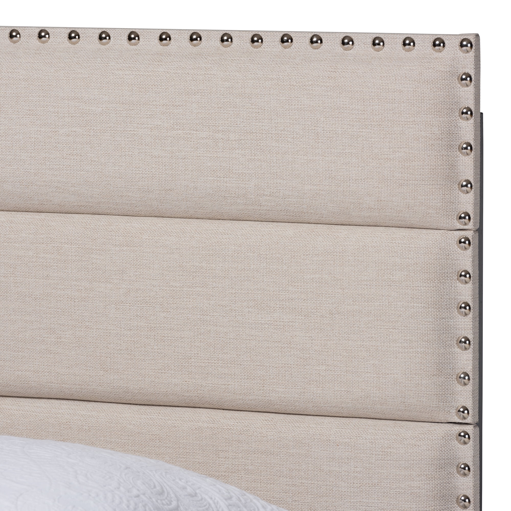 Baxton Studio Ansa Modern and Contemporary Beige Fabric Upholstered Twin Size Bed