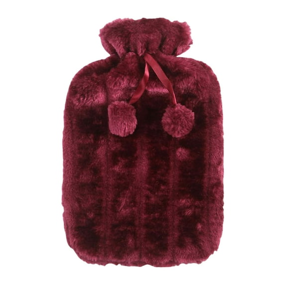Plush Hot Water Bottle Cover Winter Hot Water Bag Case for Women (Rose Red)