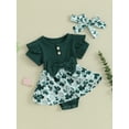 thumbnail image 3 of Suealasg Infant Boys Girls Irish Festivals Outfit 3 6 9 12 18 Months Baby Long Sleeve Shamrock Print Romper Dress + Headband Set 0-18M 2Pcs Newborn Girl Spring Clothing, 3 of 9