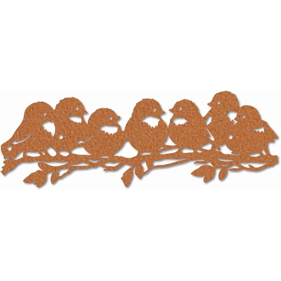 Bird Metal Wall Art Outdoor Bird on Branch Wall Decor Sculpture Rusty Hanging Ornament Artwork for Living Room Bedroom Office Home Balcony Garden Tree Housewarming Party 11.8 x 4.1 inch