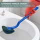 thumbnail image 4 of Cepillo de inodoro con cerdas de plástico - Herramienta de limpieza de baño de mango largo, limpiador moderno compacto para tazas, blanco y azul, 13,77 pulgadas, 4 of 6