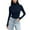 Navy-03, variant on STETMN Women's High Neck Tops Solid Warm T-Shirt Fall Winter Slim Long Sleeve Underwear Tee