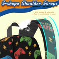 thumbnail image 5 of Game Controller Black Pattern 17" School Backpacks for Teens,Waterproof Oxford Fabric,S-Shape Padded Straps for School,Travel,Hiking,Camping, 5 of 6