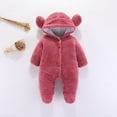 thumbnail image 3 of URMAGIC 3-12M Newborn Baby Jumpsuit Hooded Fleece Rompers Long Sleeve Onesies Outwear Outfits, 3 of 3