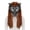 Brown, variant on Plush Animal Wolf Skull Mask,Furry Fursuit Viking Skeleton Wolf Mask,Halloween Werewolf Barbarian Plush Headdress