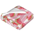 thumbnail image 2 of Bingfone Sweet Watermelon Print Flannel Fleece Blanket Throw Blanket for Bed,Sofa,Couch,Travel,Camping(60"x50" ), 2 of 8