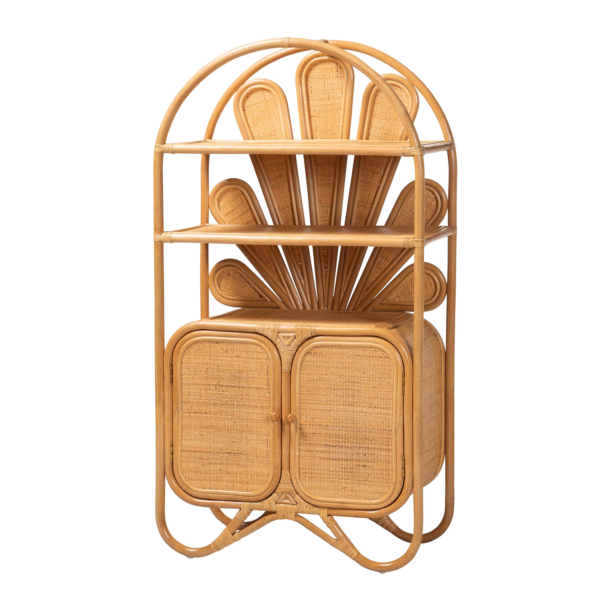 bali & pari Noreen Boho Storage Cabinet, Light Honey