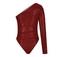thumbnail image 5 of lcziwo Women's One Shoulder Sequin Bodysuits Sparkly Glitter Long Sleeve One Piece Tops 2025 Slim Jumpsuits for Wedding Guest Red L Ofertas de Hoy en Liquidación, 5 of 7
